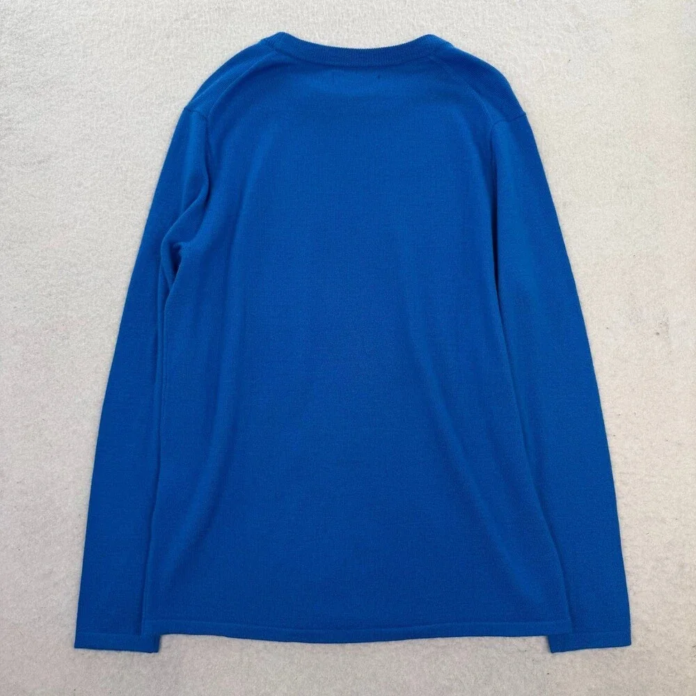 The Commons Mens Blue Merino Wool Capsule Long Sleeve Knit Crewneck Sweater Sz S